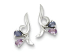 FJC Finejewelers Sterling Silver Polished Amethyst Iolite Post Earrings