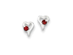 FJC Finejewelers Sterling Silver With Red Cubic Zirconia Heart Post Earrings