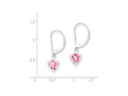 FJC Finejewelers Sterling Silver Pink Cubic Zirconia Leverback Dangle Earrings