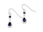 FJC Finejewelers Sterling Silver Purple Cubic Zirconia Dangle Earrings