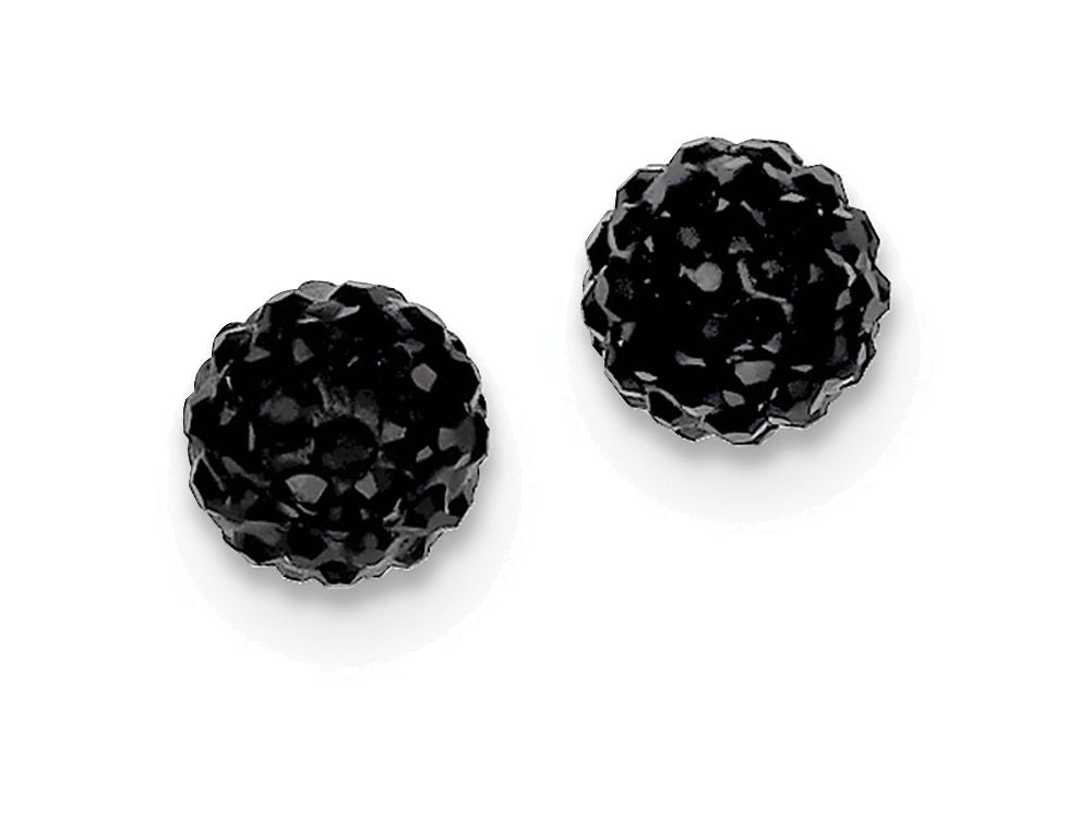 FJC Finejewelers Sterling Silver 8mm Black Cubic Zirconiaech Crystal Post Earrings