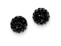 FJC Finejewelers Sterling Silver 8mm Black Cubic Zirconiaech Crystal Post Earrings
