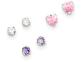 FJC Finejewelers Sterling Silver Stellux Crystal Post Earrings3pc Set