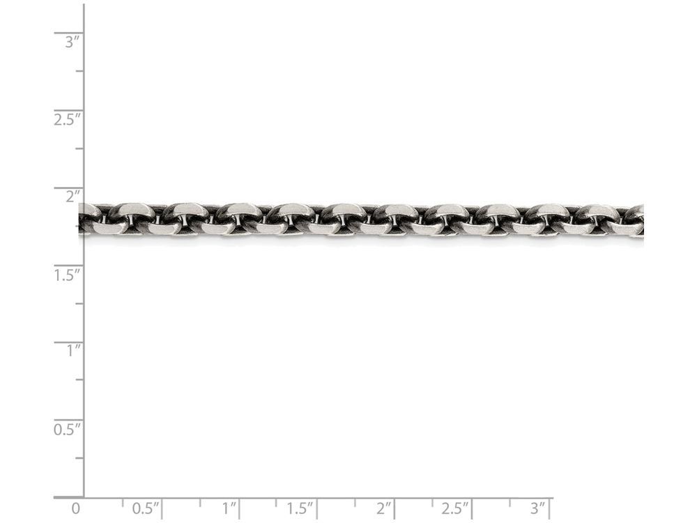 FJC Finejewelers 20 Inch Sterling Silver 6.5mm Antiqued Cable Chain Necklace