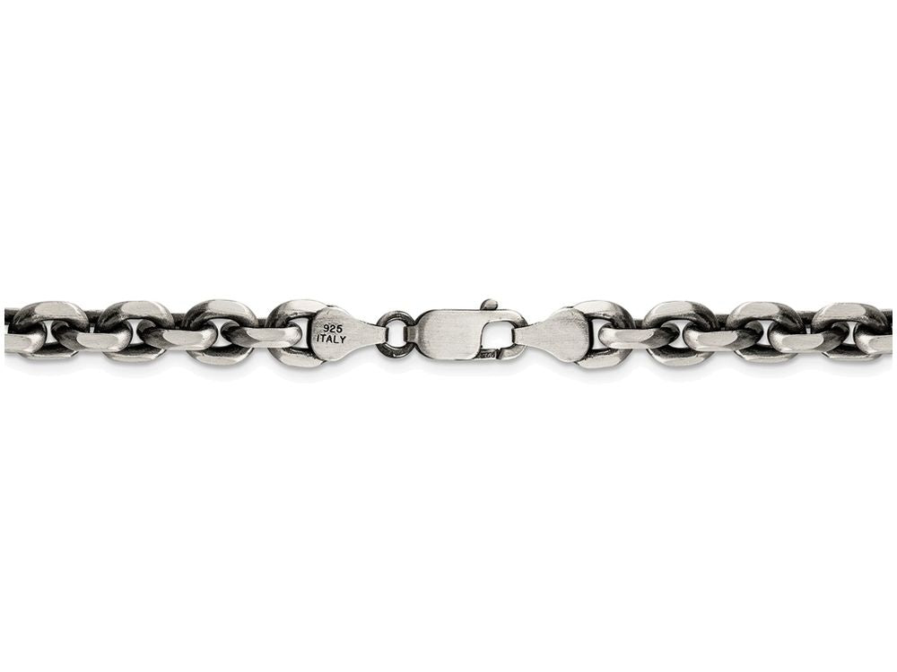 FJC Finejewelers 20 Inch Sterling Silver 6.5mm Antiqued Cable Chain Necklace