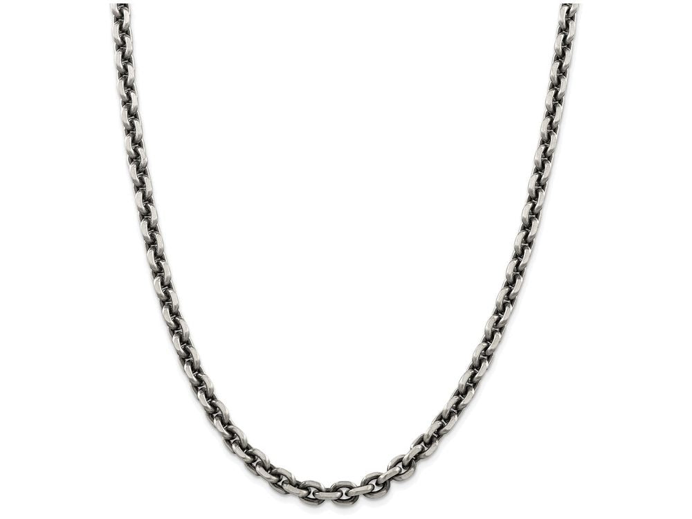 FJC Finejewelers 20 Inch Sterling Silver 6.5mm Antiqued Cable Chain Necklace