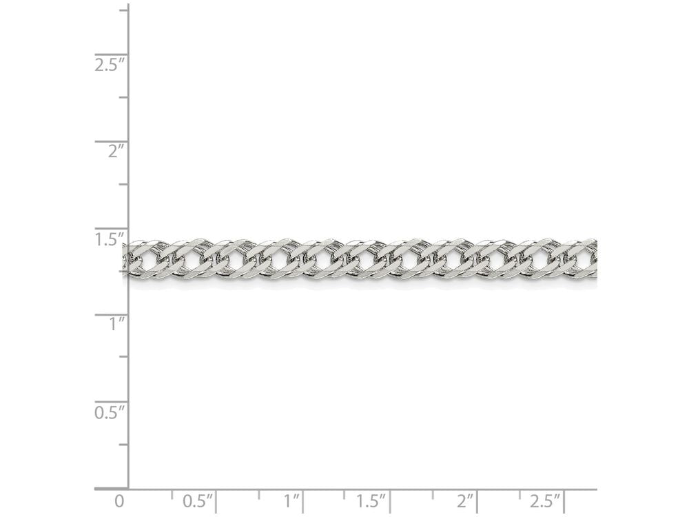 FJC Finejewelers 18 Inch Sterling Silver 5.25mm Double 6 Side bright-cut Flat Link Chain Necklace