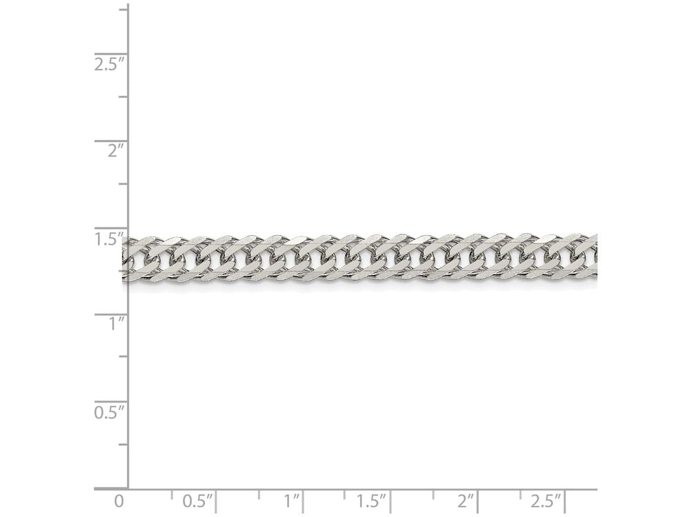 FJC Finejewelers 18 Inch Sterling Silver 6.25mm Double 6 Side bright-cut Flat Link Chain Necklace