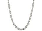 FJC Finejewelers 18 Inch Sterling Silver 6.25mm Double 6 Side bright-cut Flat Link Chain Necklace