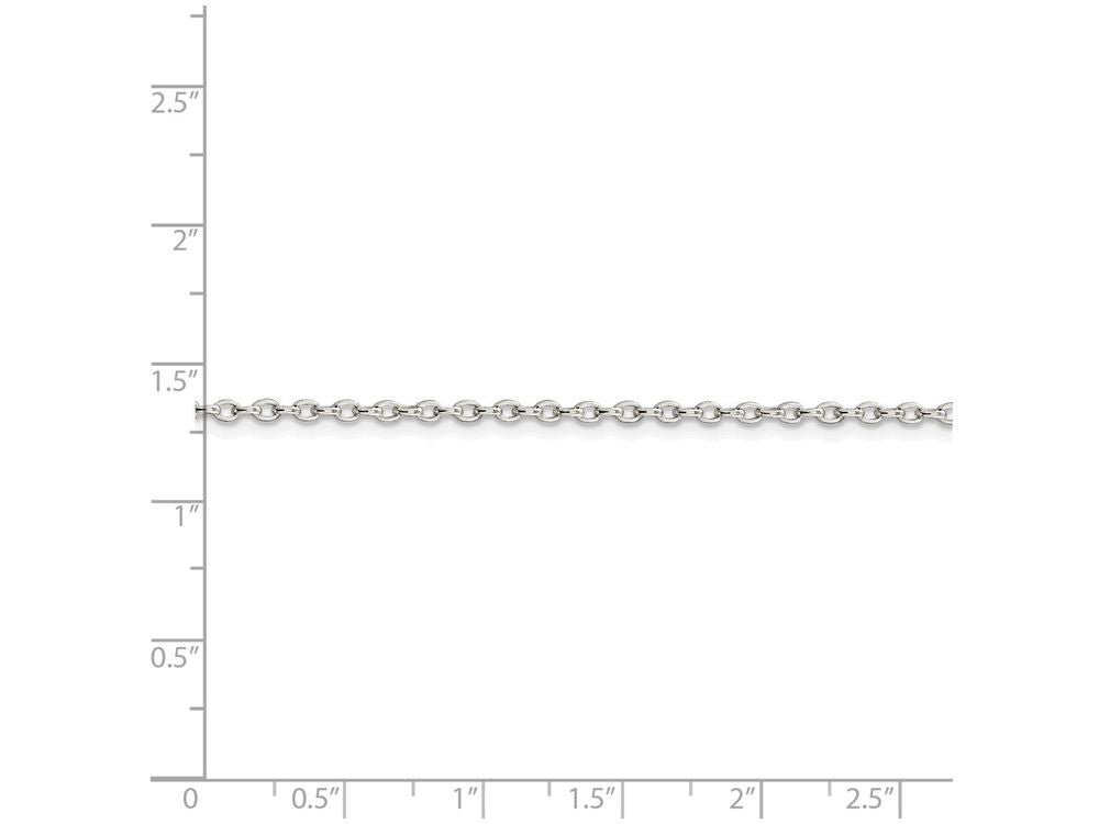 FJC Finejewelers Sterling Silver 2mm Long Link Rolo Chain Necklace
