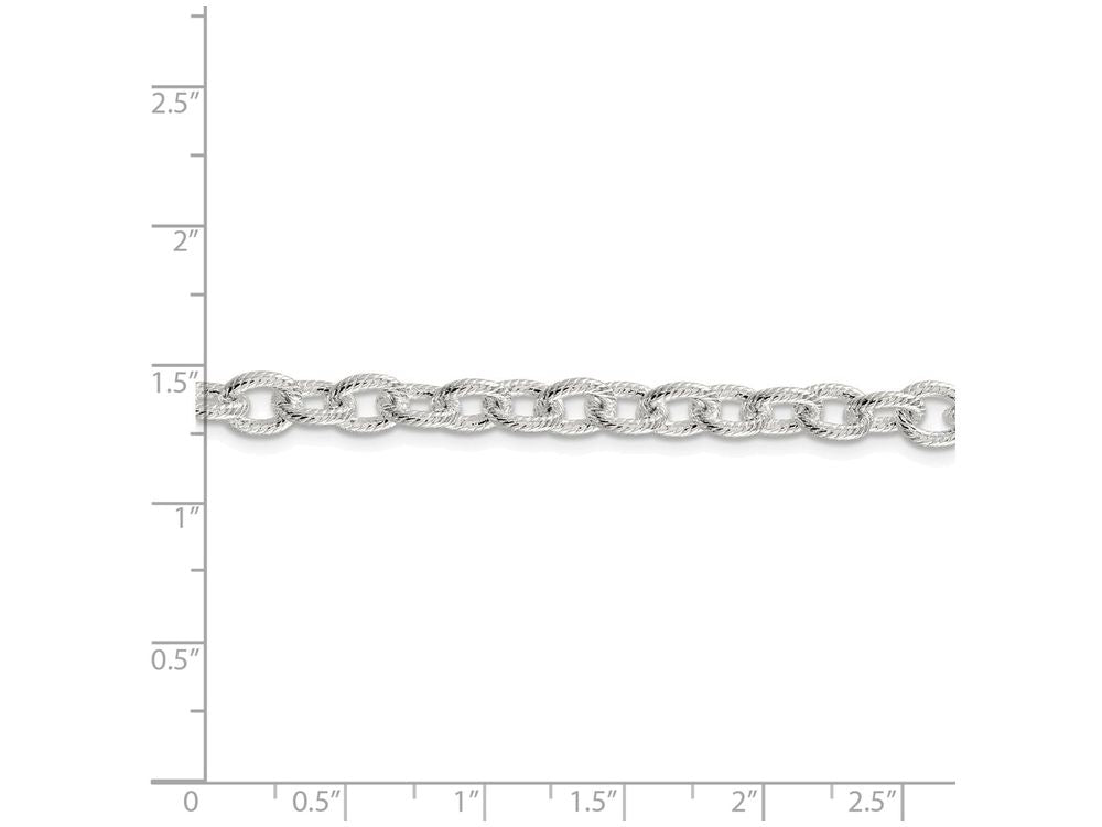 FJC Finejewelers 16 Inch Sterling Silver 6.25mm Fancy Rolo Chain Necklace
