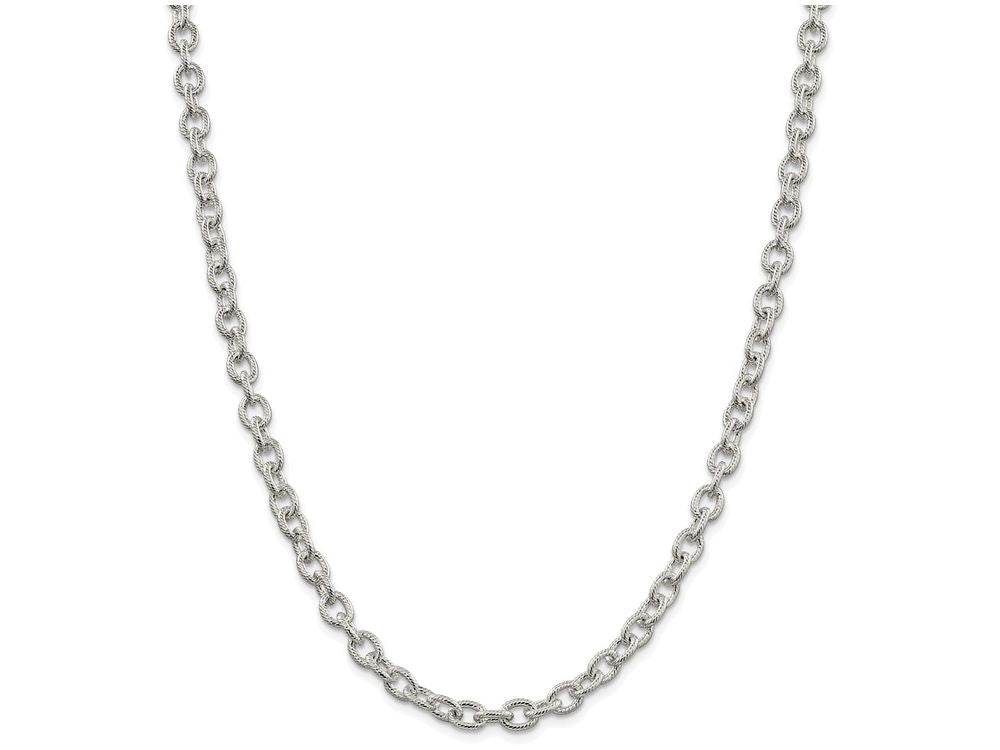 FJC Finejewelers 16 Inch Sterling Silver 6.25mm Fancy Rolo Chain Necklace