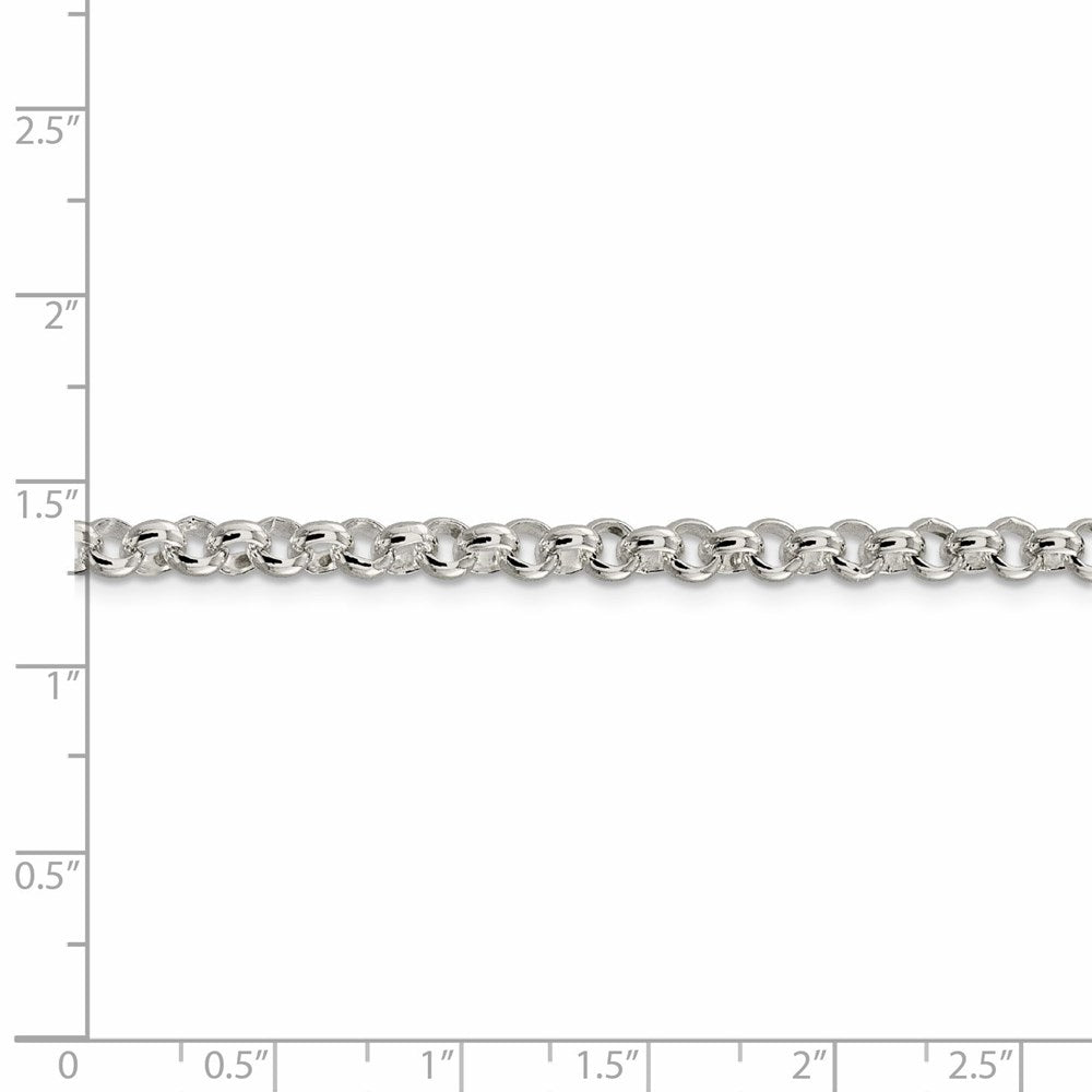 Amore LaVita Sterling Silver 4.75mm Half Round Belcher Bracelet 7 inches
