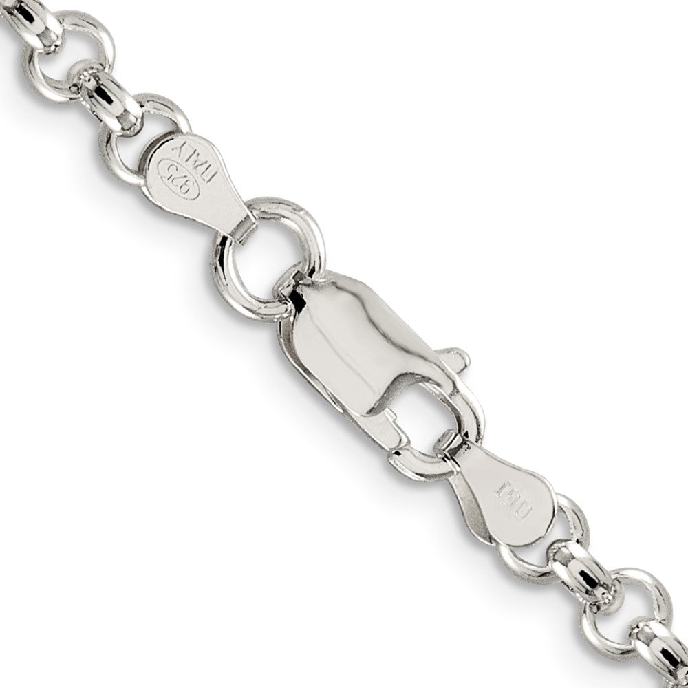 Amore LaVita Sterling Silver 4.75mm Half Round Belcher Bracelet 7 inches