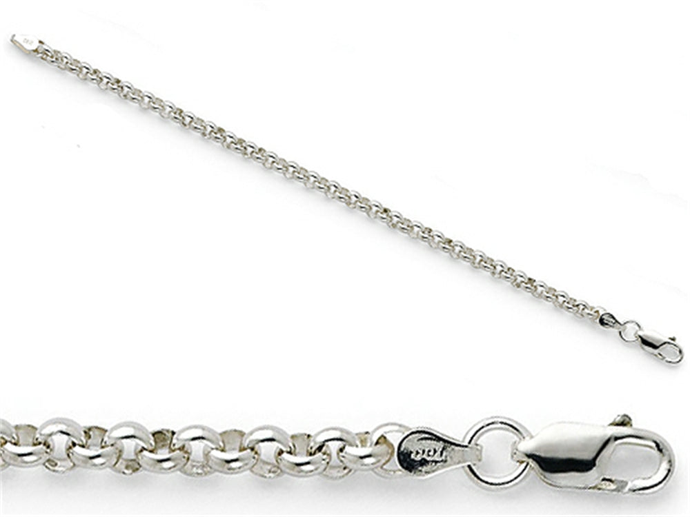 Amore LaVita Sterling Silver 4.75mm Half Round Belcher Bracelet 7 inches