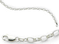 Amore LaVita Sterling Silver 5mm Rolo Charm Bracelet 7 inches