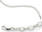 Amore LaVita Sterling Silver 5mm Rolo Charm Bracelet 7 inches