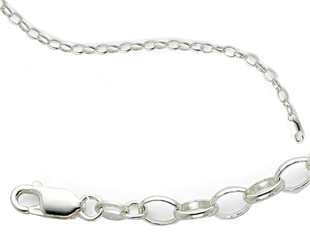 FJC Finejewelers Amore LaVita Sterling Silver 5mm Rolo Charm Bracelet