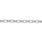 Sterling Silver Rhodium Plated 5mm Rolo Chain Bracelet