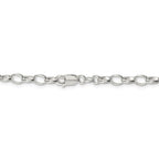 Sterling Silver Rhodium Plated 5mm Rolo Chain Bracelet