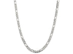 FJC Finejewelers 16 Inch Sterling Silver 5.5mm Pave Flat Figaro Chain Necklace