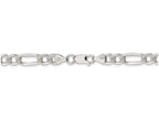 FJC Finejewelers 16 Inch Sterling Silver 7mm Pave Flat Figaro Chain Necklace
