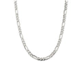 FJC Finejewelers 16 Inch Sterling Silver 7mm Pave Flat Figaro Chain Necklace