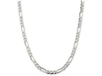 FJC Finejewelers 16 Inch Sterling Silver 7mm Pave Flat Figaro Chain Necklace