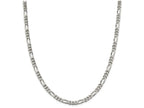 FJC Finejewelers Sterling Silver Rhodium Plated 5.25mm Figaro Chain Necklace