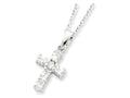 FJC Finejewelers Sterling Silver Cubic Zirconia Cross On 16 Box Chain Necklace
