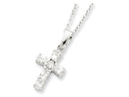 FJC Finejewelers Sterling Silver Cubic Zirconia Cross On 16 Box Chain Necklace
