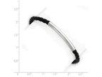 FJC Finejewelers Sterling Silver Braided Black Leather Bracelet