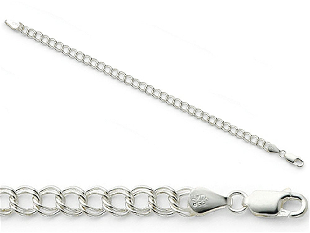 Amore LaVita Sterling Silver 8inch Polished Charm Bracelet 8 inches (5.25mm)