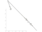 FJC Finejewelers Sterling Silver 10 inch Polished Hearts Anklet Adjustable To 9