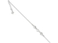 FJC Finejewelers Sterling Silver 10 inch Polished Hearts Anklet Adjustable To 9