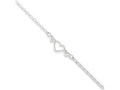 FJC Finejewelers Sterling Silver 10inch Polished Triple Heart Anklet