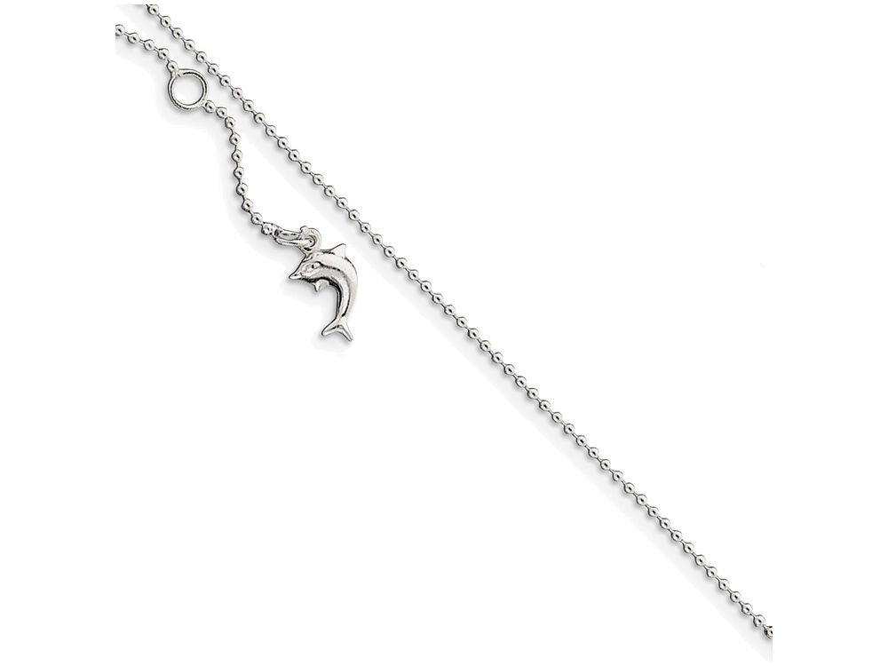 FJC Finejewelers Sterling Silver 10inch Polished Dolphin Anklet