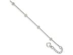 FJC Finejewelers Sterling Silver 10inch Polished Flower Anklet
