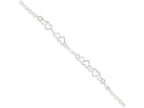 FJC Finejewelers Sterling Silver 10inch Polished Fancy Heart Link Anklet