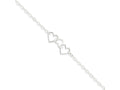 FJC Finejewelers Sterling Silver 10inch Solid Polished Fancy Heart Link Anklet