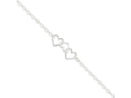 FJC Finejewelers Sterling Silver 10inch Solid Polished Fancy Heart Link Anklet