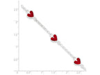 FJC Finejewelers Sterling Silver Enamal Red Heart Child's Bracelet