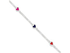 FJC Finejewelers Sterling Silver Enamel Multicolored Heart Child's Bracelet