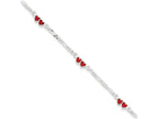 FJC Finejewelers Sterling Silver Enameled Double Heart Bracelet