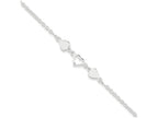 FJC Finejewelers Sterling Silver 9 Heart Link Anklet (Smaller Ankles)