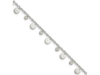 FJC Finejewelers Sterling Silver Dangling Circle and Heart Anklet
