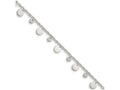 FJC Finejewelers Sterling Silver Dangling Circle and Heart Anklet