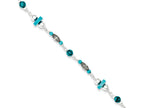 FJC Finejewelers Sterling Silver Turquoise Anklet Bracelet