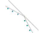 FJC Finejewelers Sterling Silver Turquoise Double Chain Anklet Bracelet
