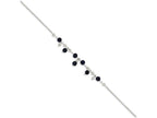 FJC Finejewelers Sterling Silver Shadow Crystal/lapis Anklet Bracelet